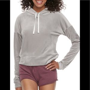 🌼Velour hoodie dove grey size L